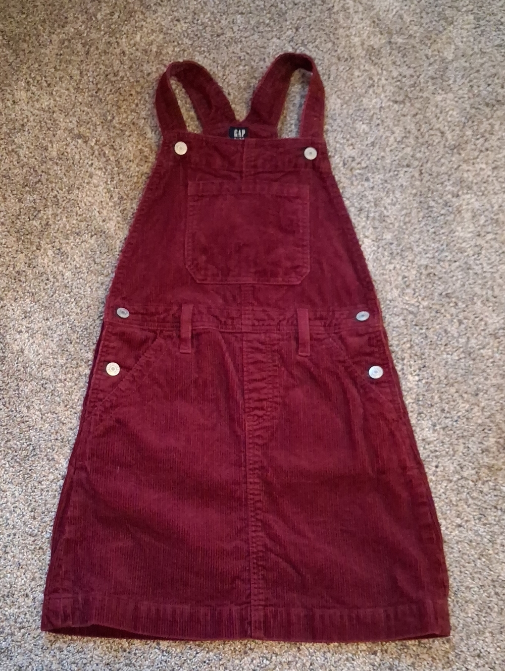 GAP Burgundy Corduroy Pinafore Dress